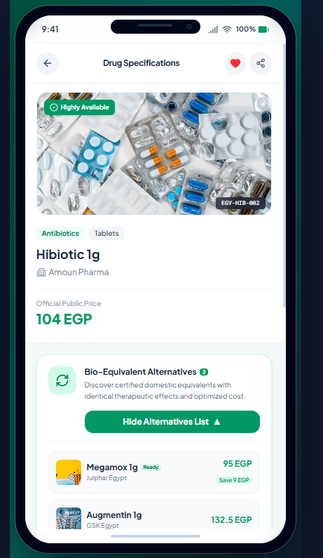 Drug Specifications and Alternatives Screen